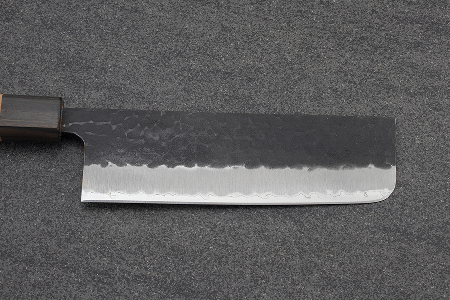 Hitohira Futana Nakiri (Vegetable Knife) Kuro, Tsuchime, 165mm